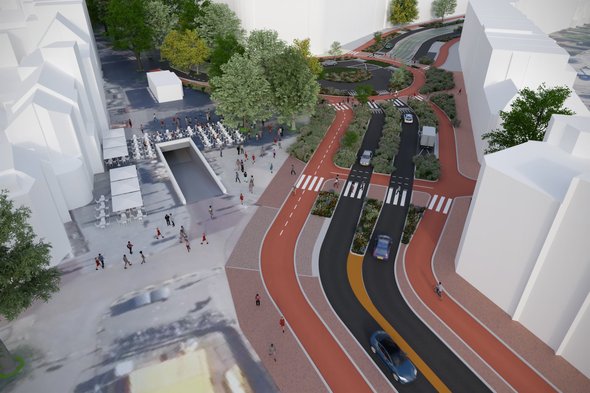 Visualisatie Koemarkt rotonde - Rotterdamsedijk West